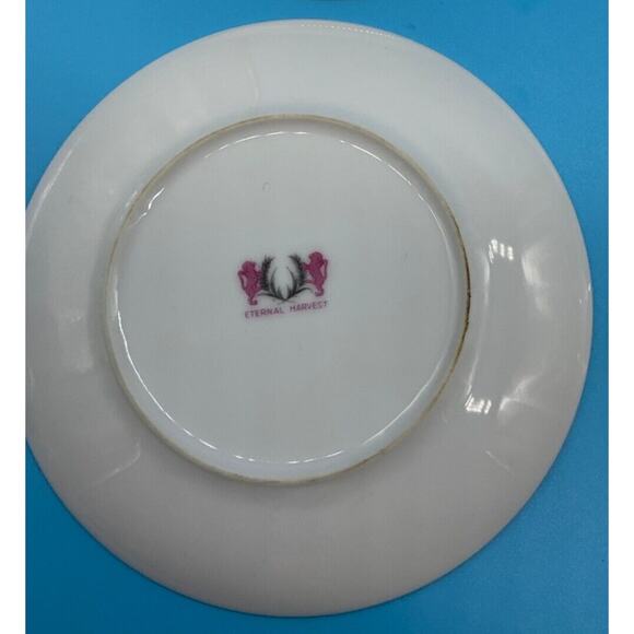 Vintage 1960s Eternal Harvest Floral Plates 6" Gold Rim Set of 4 Made in Japan - Picture 5 of 5